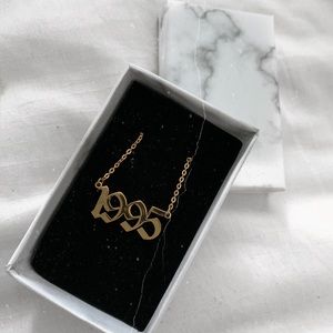 Old English Personalized Year Necklace 🖤